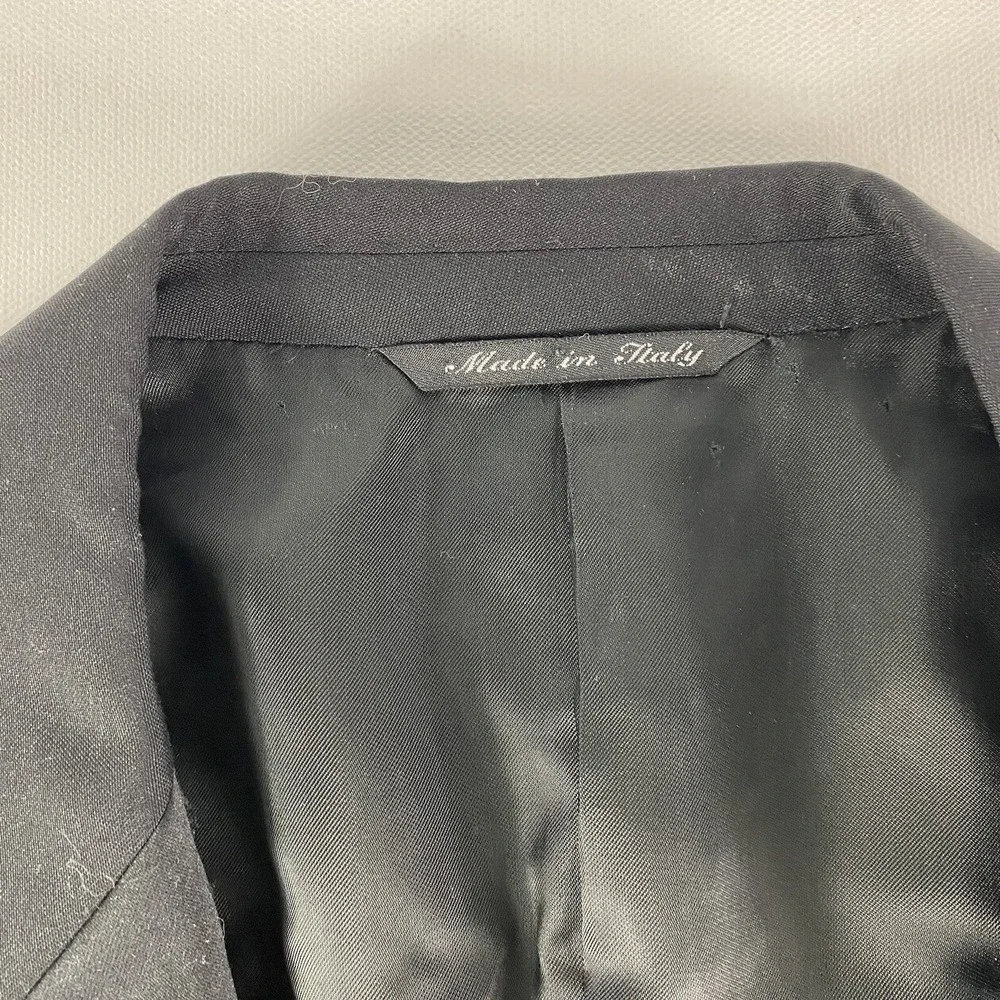 Canali Proposta Sport Coat Suit‎ Jacket 42 L Black Wool Blazer 3 Button Italy